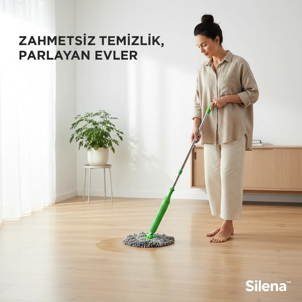Silena™ - Premium Kendinden Sıkmalı Çelik Gövdeli Mop